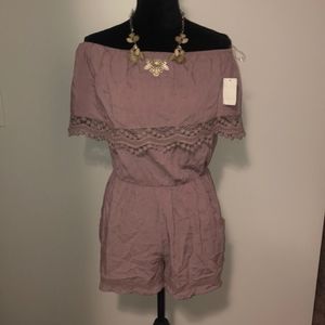Nwt off the shoulder romper ♡